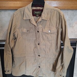 Eddie Bauer XXL Corduroy Khaki Button-Up Jacket!
